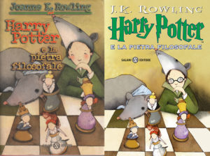 Le prime copertine dell'edizione italiana di Harry Potter e la pietra filosofale illustrate da Serena Riglietti